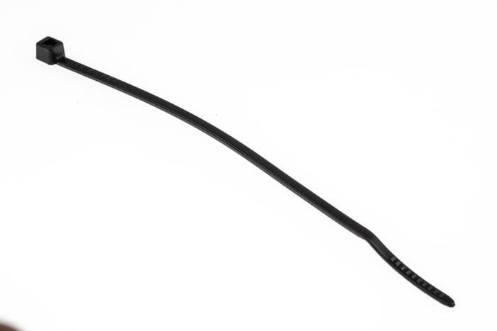 HellermannTyton Cable Tie, Non desserrable, 100mm x 2.5 mm, Black Polyamide 6.6 (PA66), Pk-100