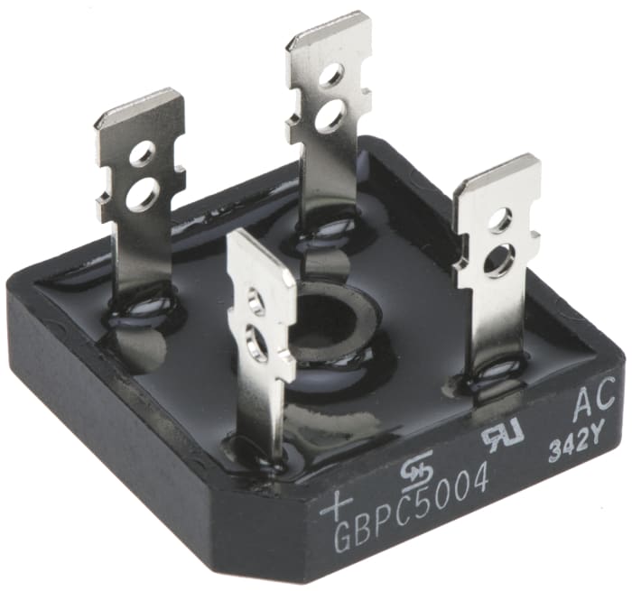 Pont redresseur Monophasé, 50A, 400V, 4 broches, GBPC
