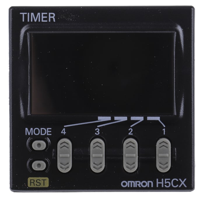 Omron H5CX Series Panel Mount Timer Relay, 100 → 240V ac, 1-Contact, 0.001 s → 9999h