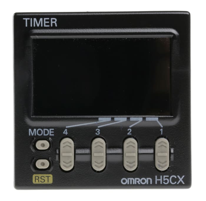Omron H5CX Series Panel Mount Timer Relay, 100 → 240V ac, 1-Contact, 0.001 s → 9999h