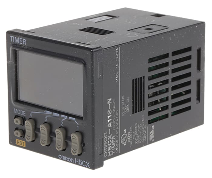 Omron H5CX Series Panel Mount Timer Relay, 100 → 240V ac, 1-Contact, 0.001 s → 9999h