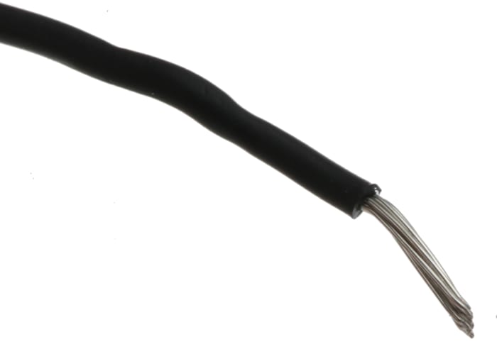 Alpha Wire Ecogen Ecowire Series Black 0.2 mm² Hook Up Wire, 24 AWG, 7/0.20 mm, 30m, MPPE Insulation, 6712 BK005