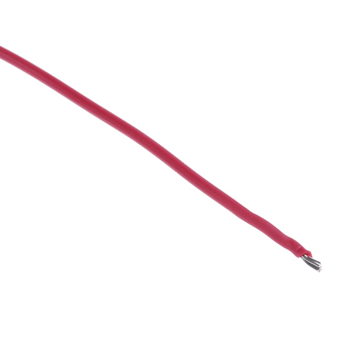 Alpha Wire Ecogen Ecowire Series Red 0.2 mm² Hook Up Wire, 24 AWG, 7/0.20 mm, 30m, MPPE Insulation, 6712 RD005