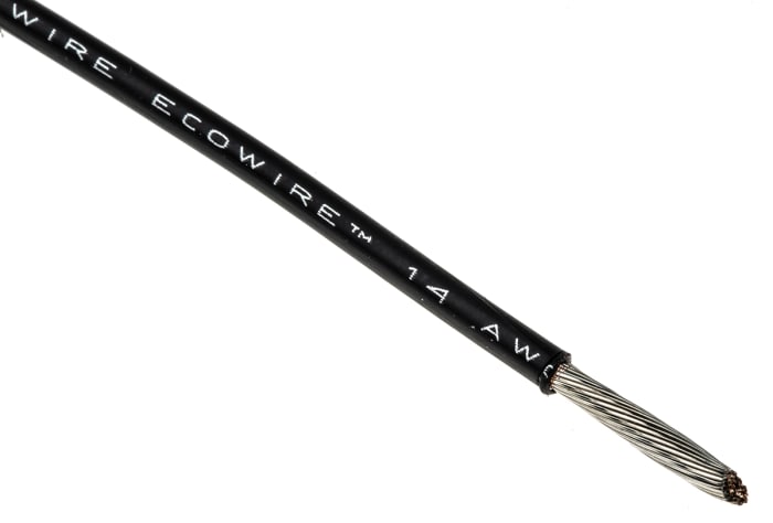 Cable de conexión Alpha Wire 6717 BK005, área transversal 2,1 mm² Filamentos del Núcleo 41 / 0,25 mm Negro, 600 V,