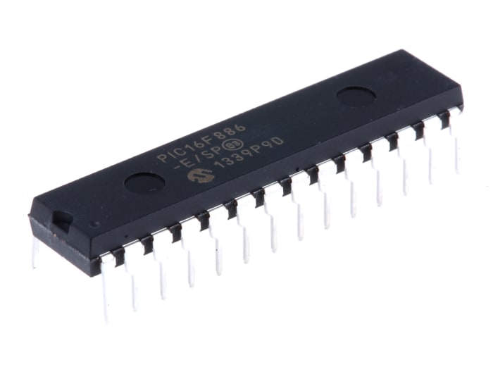 Microchip, 8bit PIC, PIC16F Microcontroller, 20MHz, 256 B, 8192 x 14 words Flash, 28-Pin SPDIP