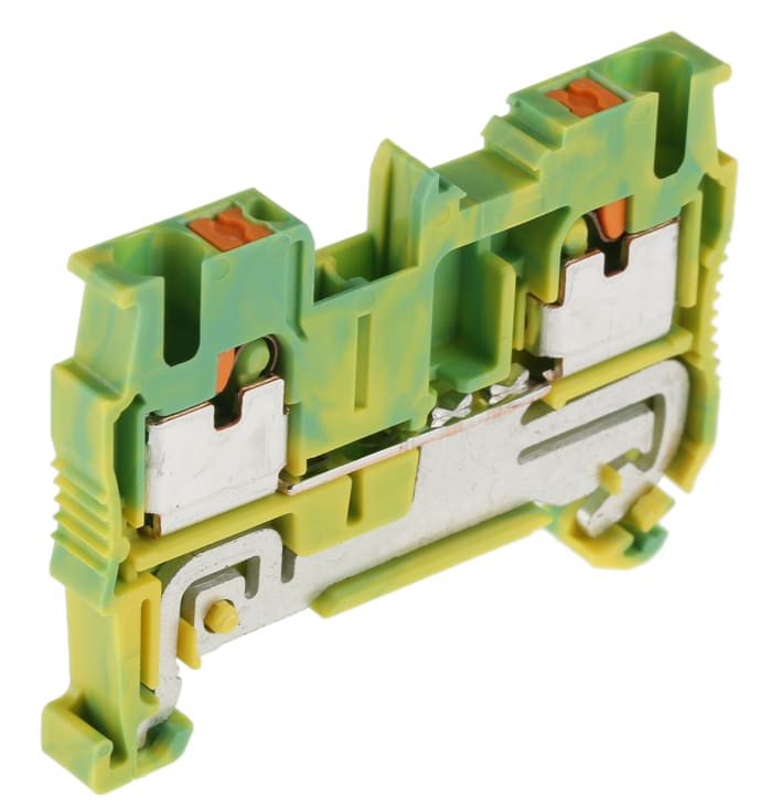 Phoenix Contact 3209536 PT 2.5-PE Series Green/Yellow, 0.14 → 4mm², Single-Level, Push In Termination, ATEX