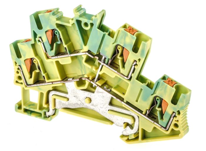 Phoenix Contact 3209620 PTTBS 2.5-PE Series Green/Yellow, 0.14 → 4mm², Double-Level, Push In Termination, ATEX