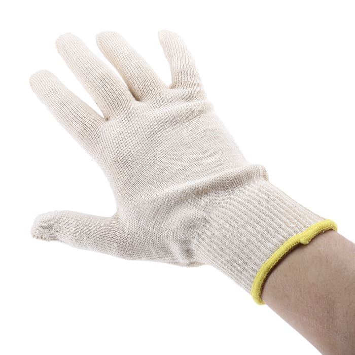 Bahco 2820VGCOT White Cotton Work Gloves, Size One Size, Uncoated Coating