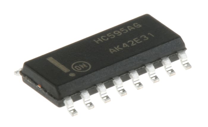 onsemi MC74HC595ADR2G 8-stage Surface Mount Shift Register HC, 16-Pin SOIC