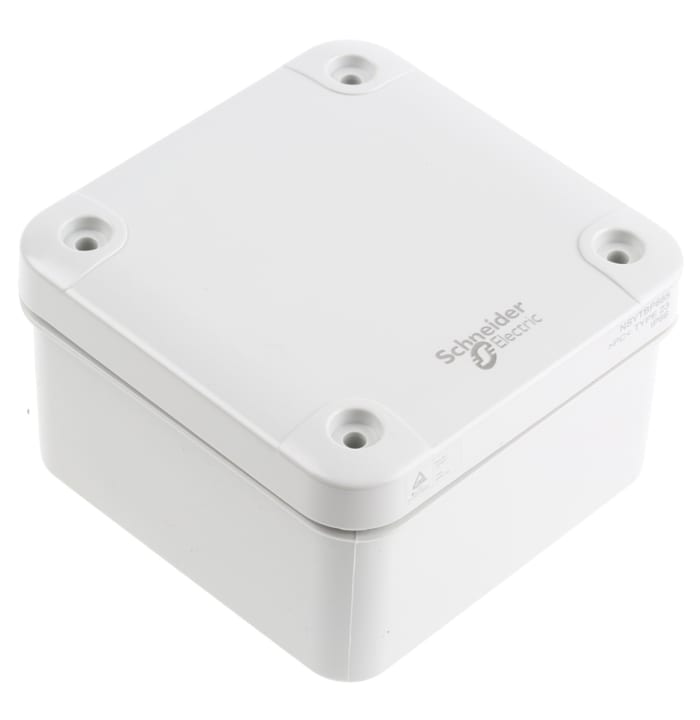 Coffret mural Schneider Electric Thalassa TBP en Polycarbonate, Hauteur 89 mm, Largeur 89 mm, Profondeur 54mm, Gris,