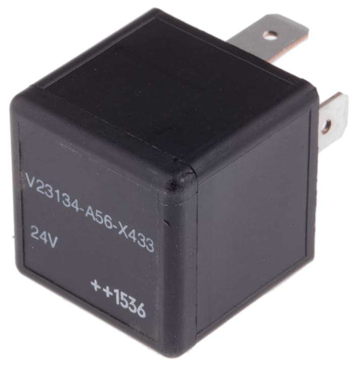 Relais automobile TE Connectivity, 24V c.c., 40A, 1 RT, Enfichable