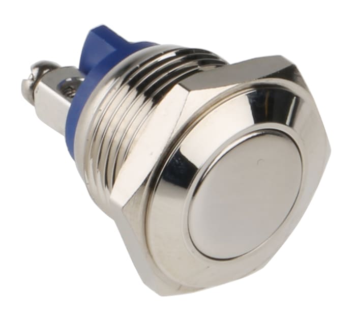 EOZ Push Button Switch, Momentary, Panel Mount, 16.2mm Cutout, SPST, 48 V dc, 250V ac, IP65