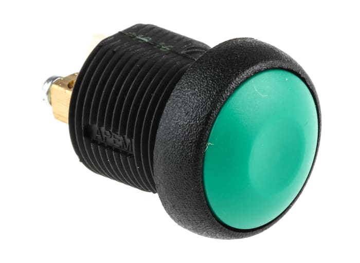 APEM Push Button Switch, Momentary, Panel Mount, 14.8mm Cutout, SPST, 250V ac, IP67