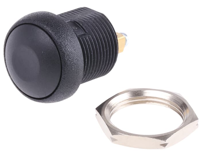 APEM Push Button Switch, Momentary, Panel Mount, 14.8mm Cutout, SPST, 250V ac, IP67