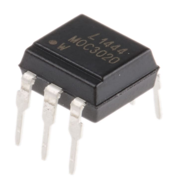 Optoacoplador Lite-On MOC de 1 canal, Viso= 5 kVrms, OUT. Triac, mont. pasante, encapsulado PDIP, 6 pines