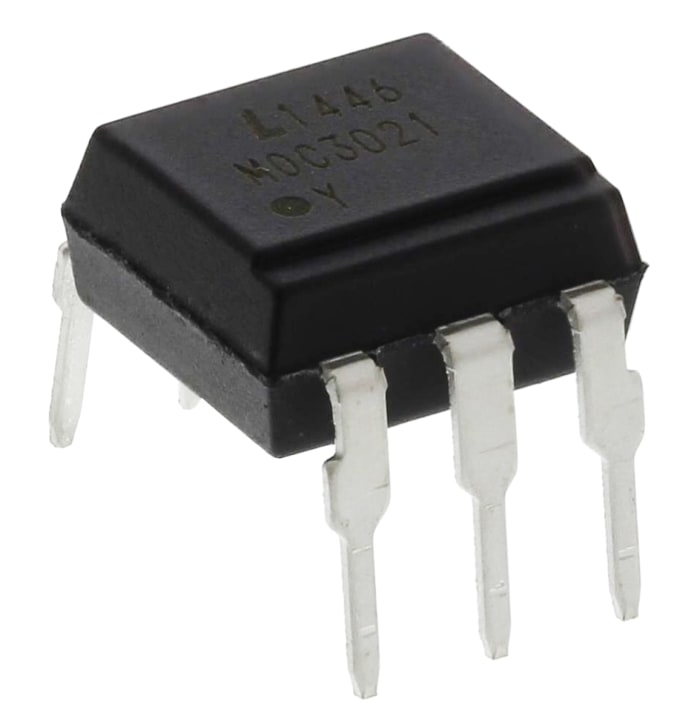 Optoacoplador Lite-On MOC de 1 canal, Viso= 5 kVrms, OUT. Triac, mont. pasante, encapsulado PDIP, 6 pines