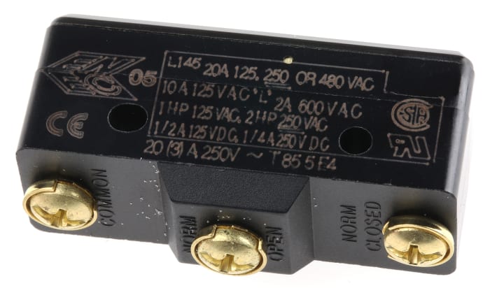 Honeywell Plunger Limit Switch, Plastic Housing, 125V ac Max, 20A Max
