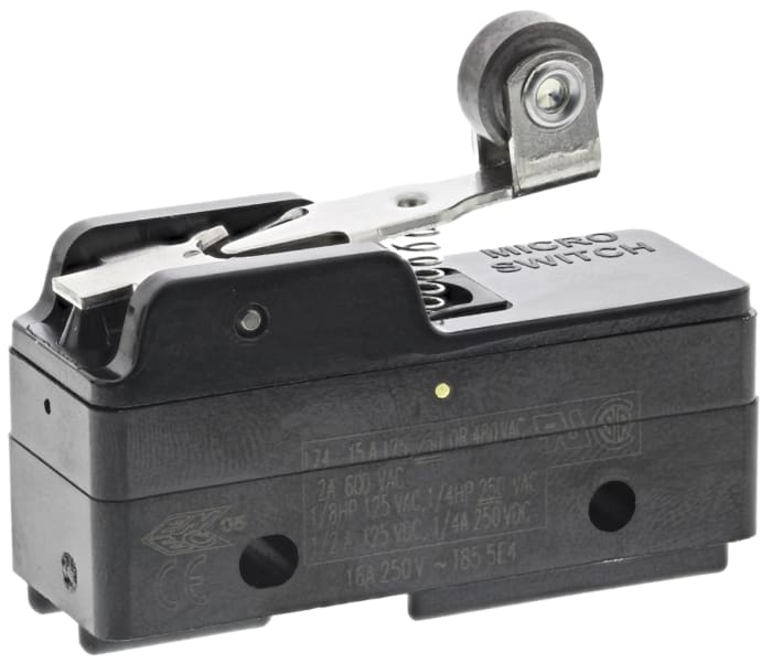 Honeywell BZ Series Roller Lever Limit Switch, SPDT, Plastic Housing, 250V ac Max, 15A Max