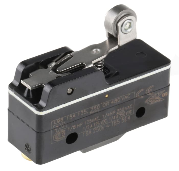 Honeywell BZ Series Roller Lever Limit Switch, SPDT, Plastic Housing, 250V ac Max, 15A Max