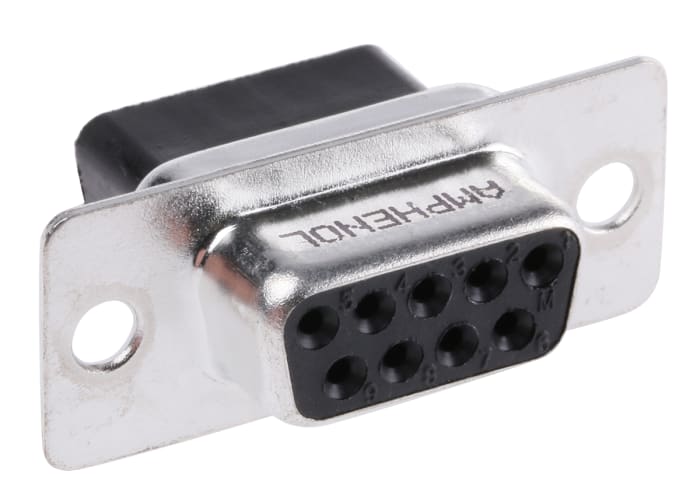 Amphenol Communications Solutions L177RR 9 Way Cable Mount D-sub Connector Socket, 2.74mm Pitch