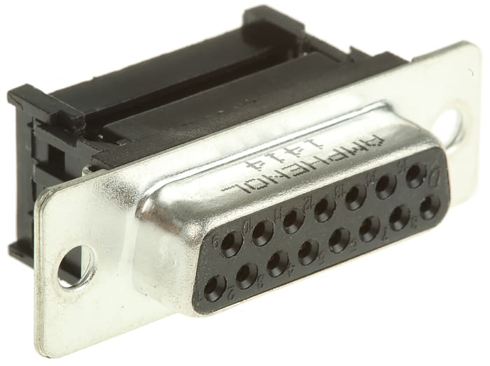 Amphenol Communications Solutions DFR 15 Way Right Angle Cable Mount D-sub Connector Socket, 2.74mm Pitch