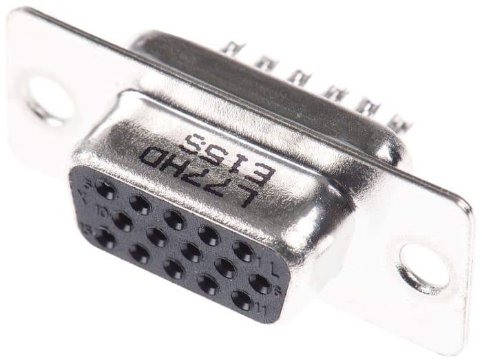Connecteur Sub-D Femelle Amphenol Communications Solutions 15 voies Montage panneau Droit