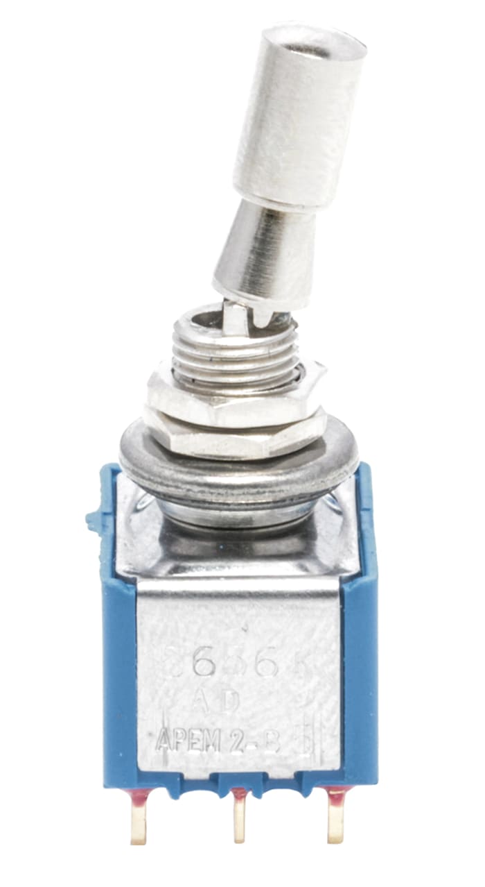 APEM Toggle Switch, Panel Mount, On-On, 3PDT, Solder Lug Terminal, 30V dc