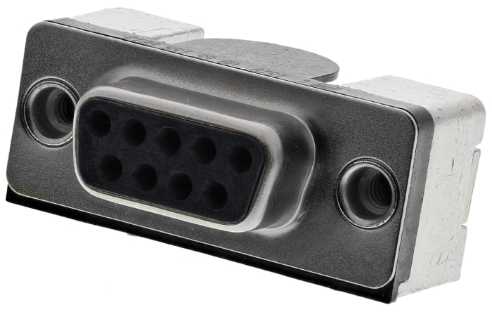 HARTING D-Sub Standard 9 Way Right Angle SMT D-sub Connector Socket, 2.76mm Pitch, with 4-40 UNC Threaded Inserts,