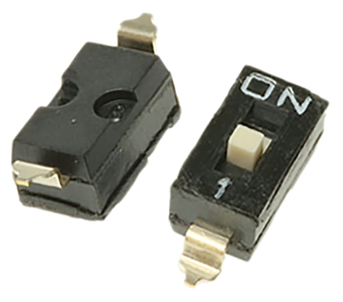 APEM 1 Way Surface Mount DIP Switch SPST, Raised, Slide Actuator