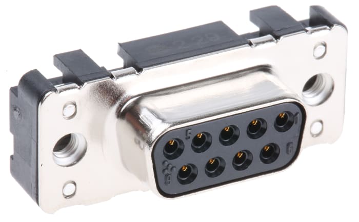 HARTING 9 Way Through Hole D-sub Connector Socket, 2.74mm Pitch, with 4-40 UNC, Threaded Insert