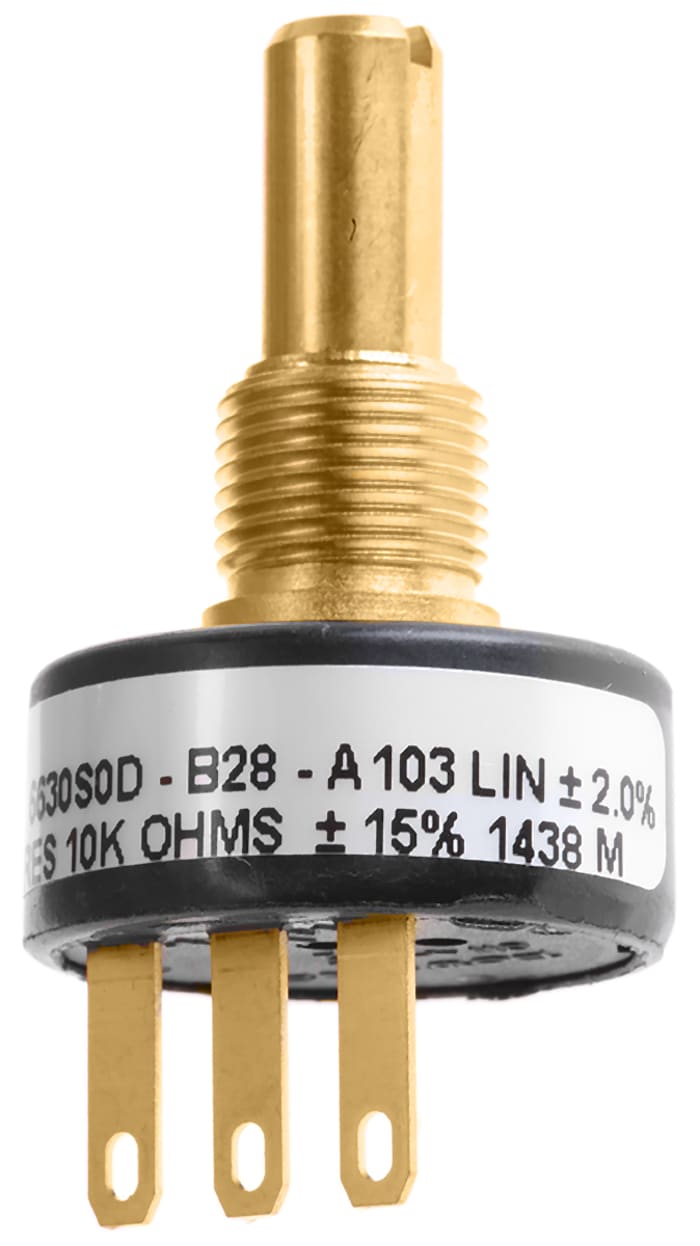 Bourns 10kΩ Rotary Potentiometer 1-Gang Panel Mount, 6630S0D-B28-A103