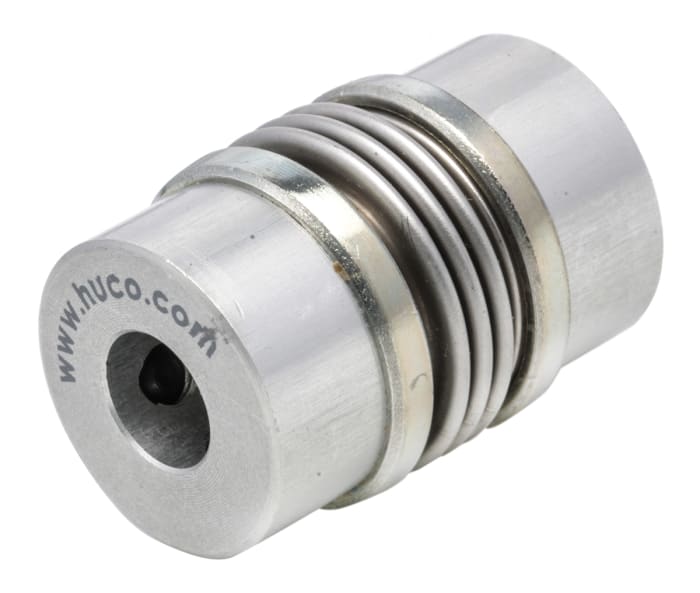 Acoplamiento de fuelle Huco, Ø de calibre 10mm, Ø exterior 26mm, long. 37.5mm, par 4.62Nm
