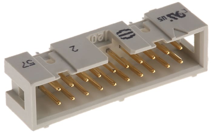HARTING SEK 18 Series Straight Through Hole PCB Header, 20 Contact(s), 2.54mm Pitch, 2 Row(s), Shrouded