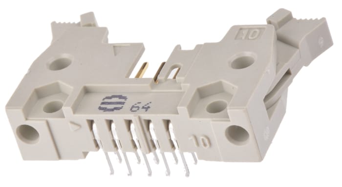 HARTING SEK 18 Series Right Angle Through Hole PCB Header, 10 Contact(s), 2.54mm Pitch, 2 Row(s), Shrouded