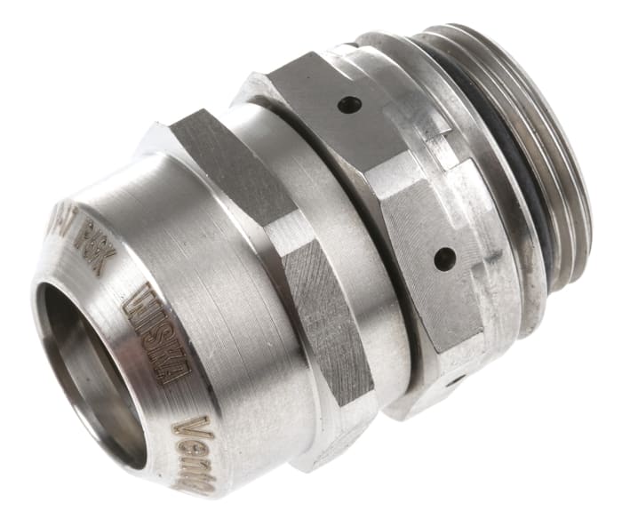 VentGLAND Series Metallic Stainless Steel Cable Gland, M25 Thread, 9mm min., 17mm max., IP68, IP69K