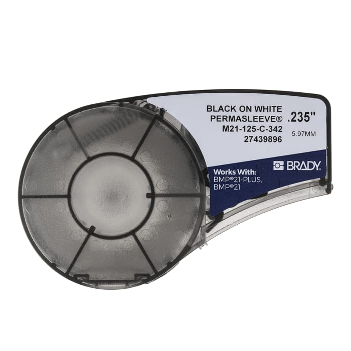M21-125-C-342 Brady | Brady Heat Shrink Cable Sleeve Cable Marker Label, For Use With BMP21 ...