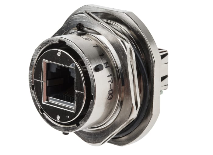 Connecteur RJ45 cat 5e Amphenol Socapex série RJF Femelle, Blindé Contre-écrou, ports Droit