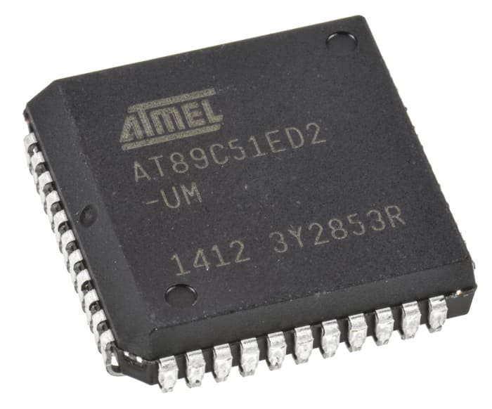 Atmel AT89C51ED2-SLSUM, 8bit 8051 Microcontroller, AT89C, 40MHz, 2.048 kB, 64 kB Flash, 44-Pin PLCC