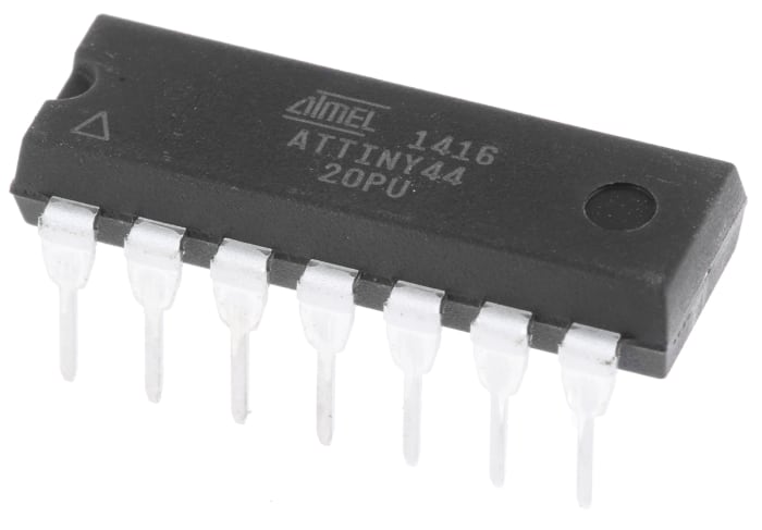 Microchip, 8bit AVR, ATtiny Microcontroller, 20MHz, 4 kB, 256 B Flash, 14-Pin PDIP
