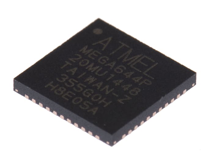Microchip ATMEGA644P-20MU, 8bit AVR Microcontroller, ATmega, 20MHz, 2 kB, 64 kB Flash, 44-Pin MLF