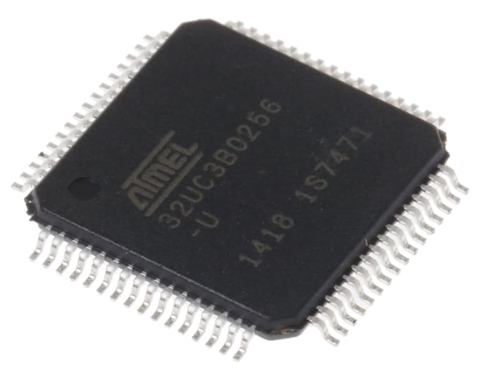 Atmel, 32bit AVR, AT32 Microcontroller, 60MHz, 256 kB Flash, 64-Pin TQFP
