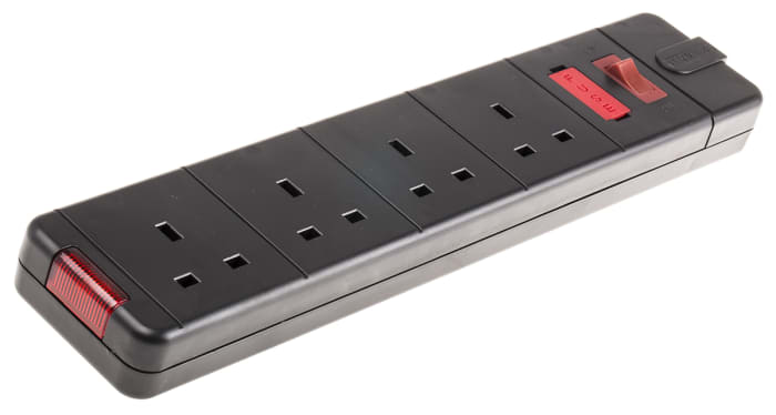 RS PRO Type G - British 4 Gang Extension socket, Fused