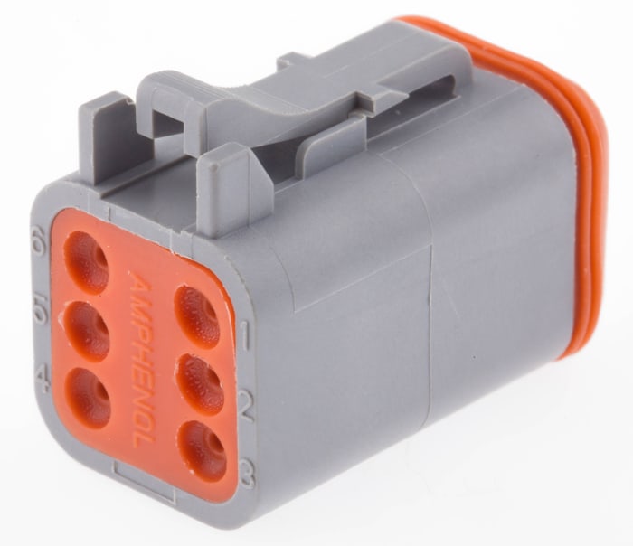 Amphenol Industrial, AT Automotive Connector Plug Cable Mount 6 Way AT06-6S