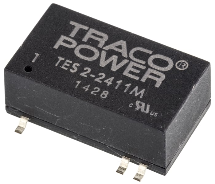 TRACOPOWER TES 2M DC-DC Converter, 5V dc/ 400mA Output, 21.6 → 26.4 V dc Input, 2W, Surface Mount, +71°C Max