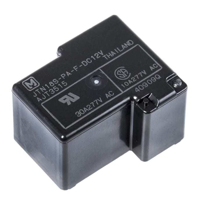 Panasonic PCB Mount Non-Latching Relay, 12V dc Coil, 30A Switching Current, SPST
