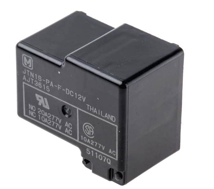 Panasonic PCB Mount Power Relay, 12V dc Coil, 20A Switching Current, SPDT