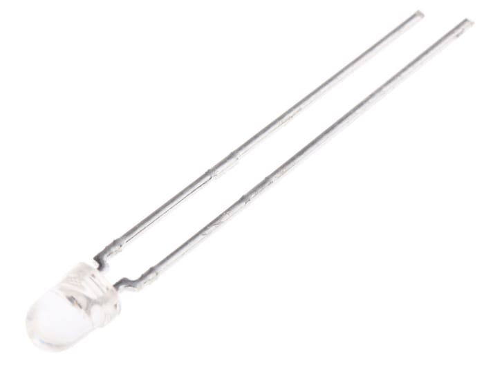 LED IR Vishay de LEDs, λ 875nm, 360mW/sr, 24mW, encapsulado 3 mm (T-1) de 2 pines, mont. pasante