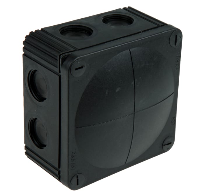 WISKA Combi Series Black Polypropylene Junction Box, IP66, IP67, 110 x 110 x 66mm