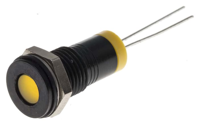 Voyant LED lumineux  Jaune RS PRO, dia. 8mm, 2V c.c., IP67