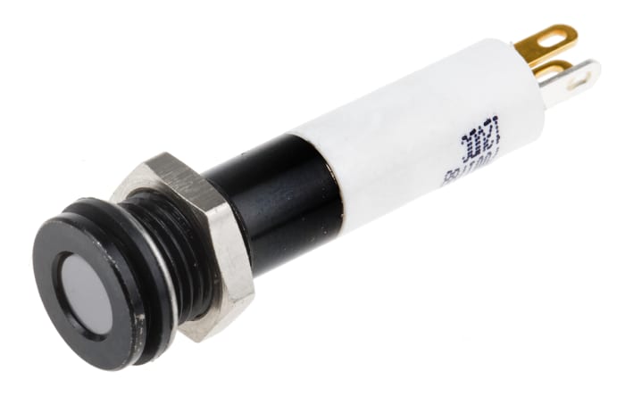 RS PRO Panel Mount Indicator, 12V dc, 8mm Mounting Hole Size, Solder Tab Termination, IP67